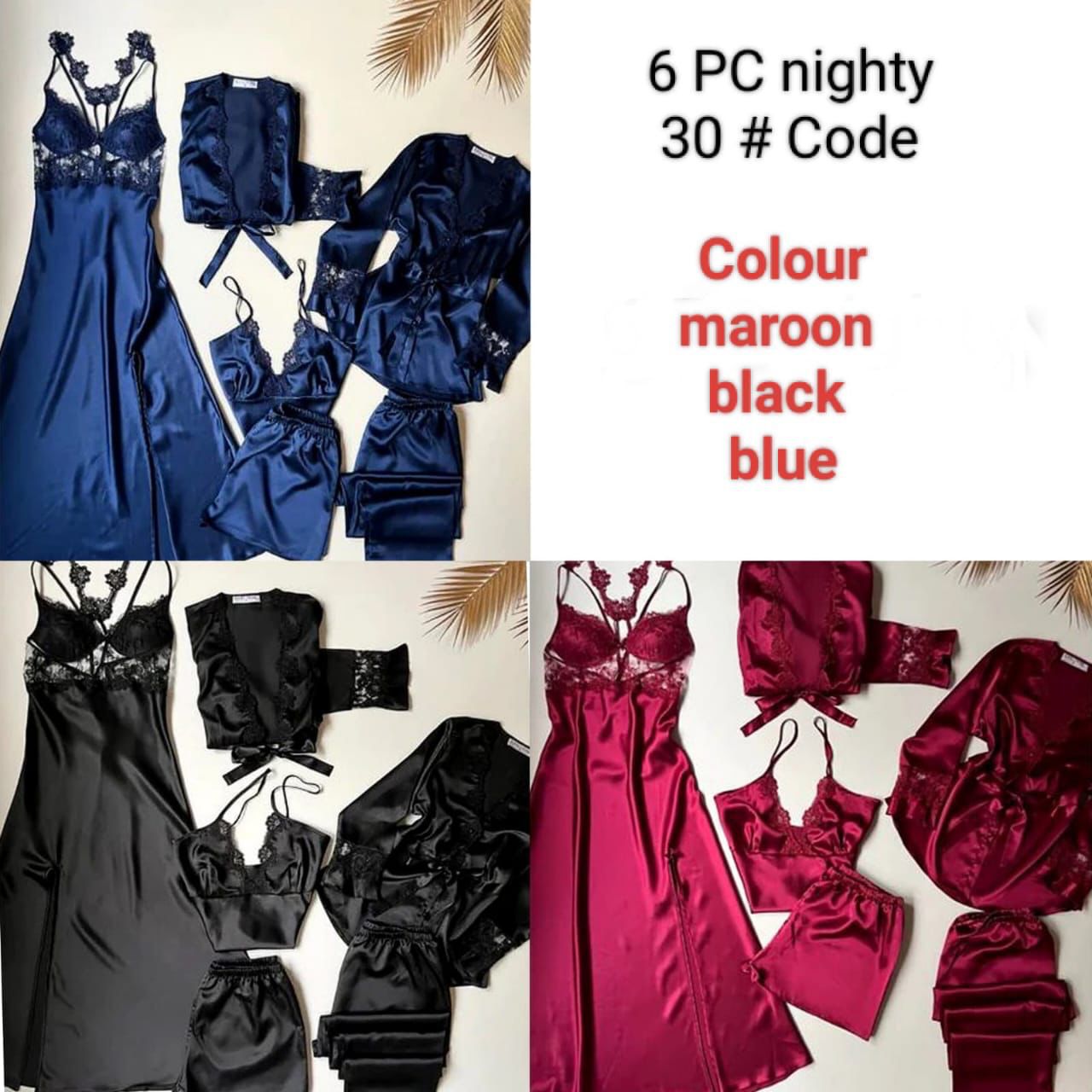 NEW 6PC TURKISH STYLE BRIDAL NIGHT WEAR DRESS👙